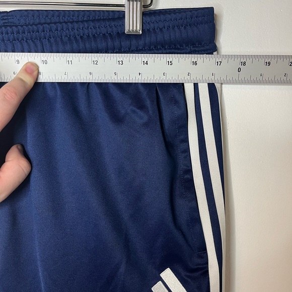 Adidas Blue joggers athletic pants white stripe - Picture 3 of 5